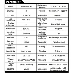 FNIRSI 5012H 100MHz 500ms/sn Dijital Osiloskop - Thumbnail