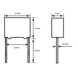 10nF 305VAC 10% Polyester Capacitor 10mm - Thumbnail