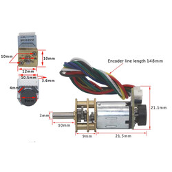 JGA12-N20B - 12V 1000RPM Enkoderli Motor - Thumbnail