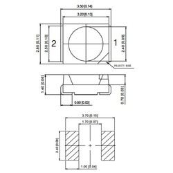 3528 Kılıf SMD Kırmızı LED - 250mcd - Honglitronic - Thumbnail