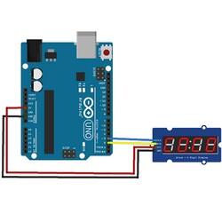 4 Digit Led Display Saat Modül TM1637 - Kırmızı - Thumbnail