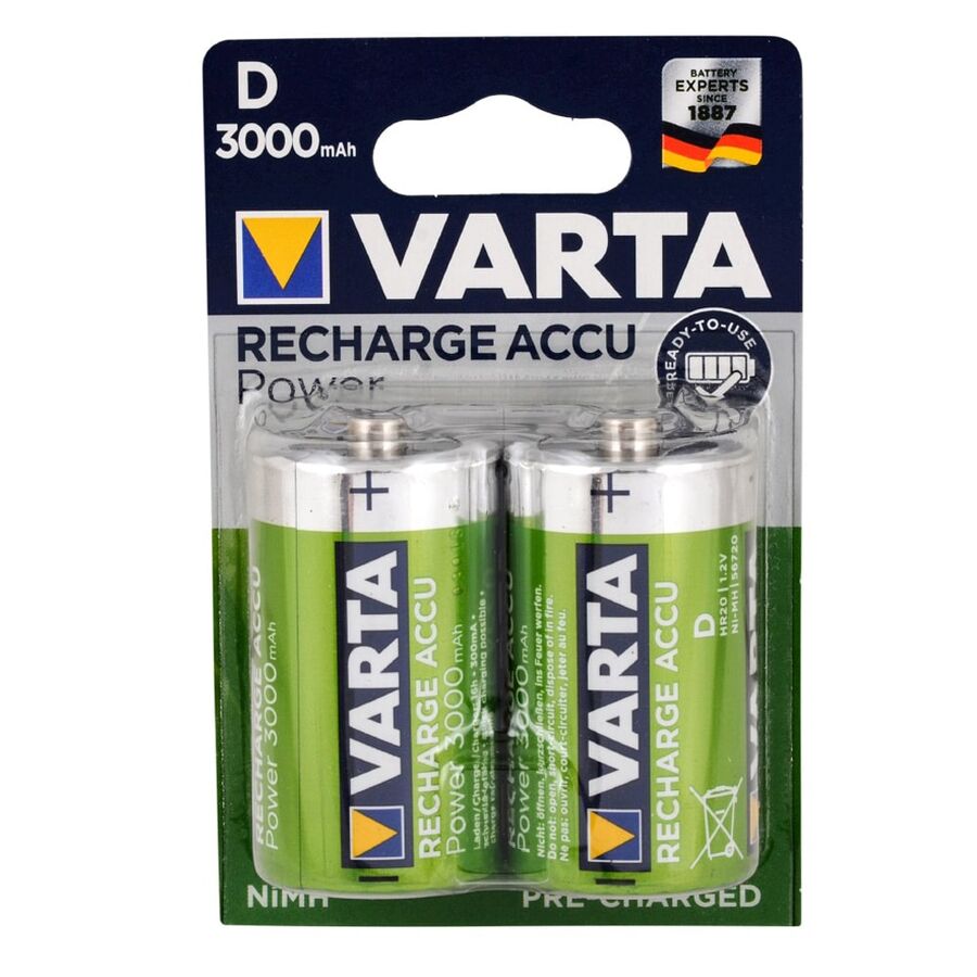 Piles Rechargeables D / HR20 3000mAh Varta Accu (par 2) - Bestpiles