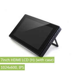 7 Inch HDMI IPS LCD Display (H) - Covered - Raspberry Pi Compatible - 1024x600 - Thumbnail