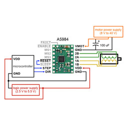 A5984 Step Motor Sürücü Taşıyıcısı Sabit 500mA 5V / 330mA 3.3V - Thumbnail