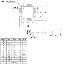 ATMEGA88PA-AU SMD 8-Bit 20MHz Mikrodenetleyici TQFP-32 - Thumbnail