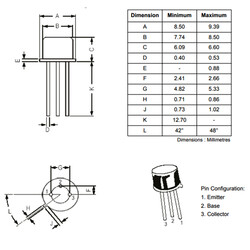 BC548 Transistör Bjt Npn TO-92 100mA, 30V - Thumbnail