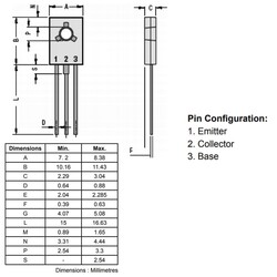 BD139 Transistor BJT NPN TO-126 - Thumbnail