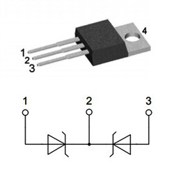 DSB60C60PB 2x30A 60V Schottky Diyot TO220AB - Thumbnail