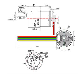 JGB37-520 - 12V 1000RPM Enkoderli Motor - Thumbnail