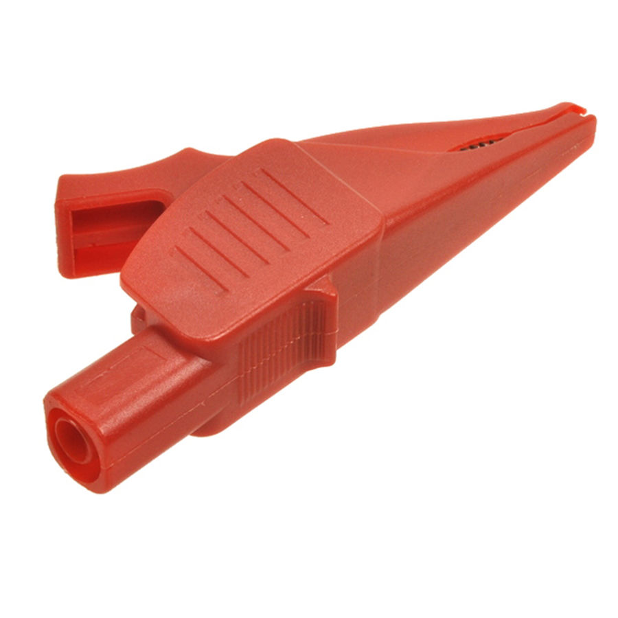  Konnektörlü Krokodil Klips Kırmızı 4mm