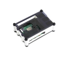 Black / White Acrylic Case for Raspberry Pi 4 with Cooling Fan - Thumbnail