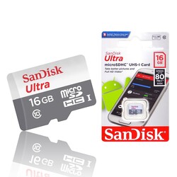 Sandisk Ultra 16Gb 80MB/S Class10 MicroSDHC Bellek Kartı - Thumbnail