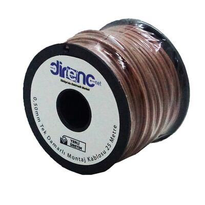 Tek Damarlı Montaj Kablosu 24AWG 25 Metre Kahverengi