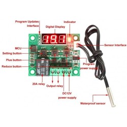 W1209 Dijital Termostat + Şeffaf Kutu - Thumbnail